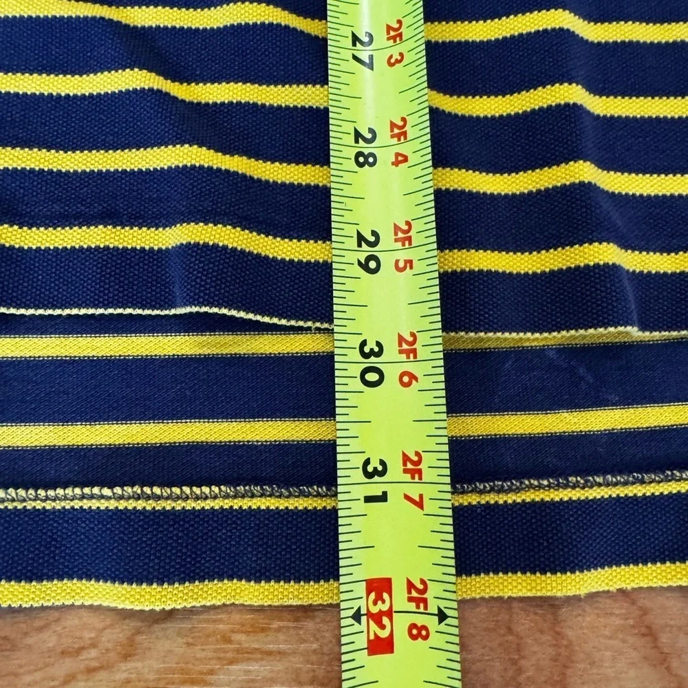 Vintage Polo Golf Ralph Lauren Polo Shirt Mens XL Blue Yellow Striped Crest 90s